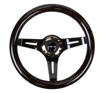 Classic Svart Träratt 310mm 3-ekrad Mattsvart Krom Centrum NRG